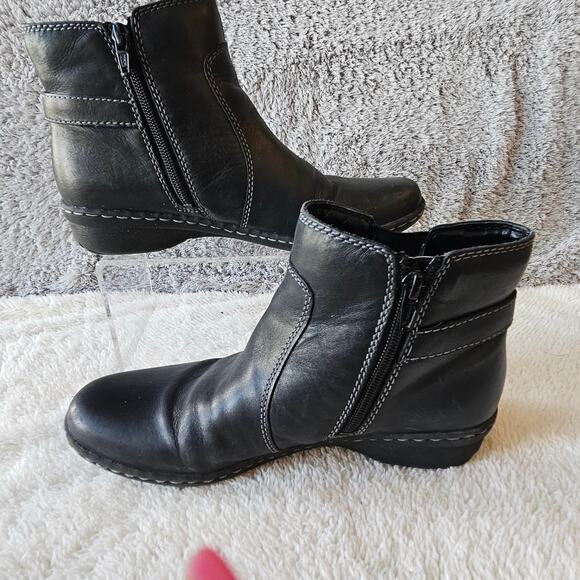 Naturalizer Women's Rylen Leather Side Zip Ankle Booties Size 7N‎ Black Comfort - Picture 6 of 8